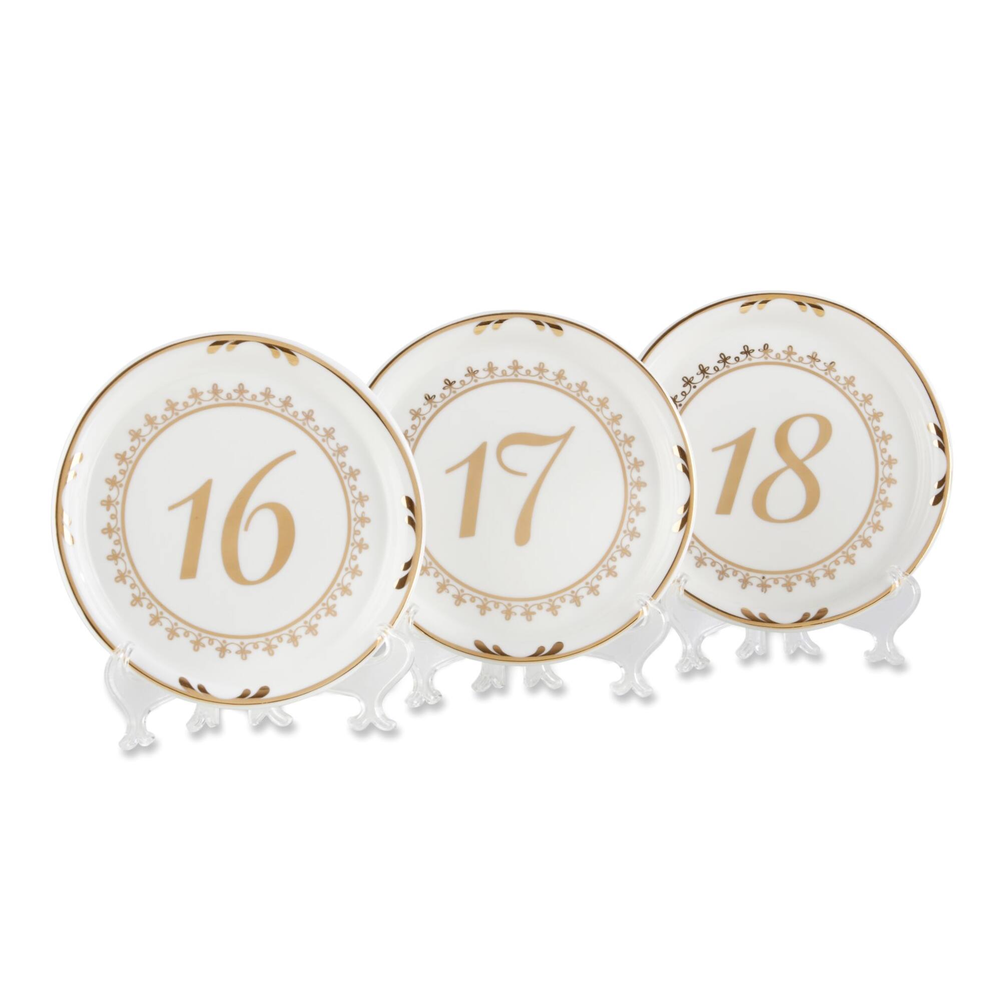 Kate Aspen® Tea Time Vintage Plate Table Numbers (13 to 18)